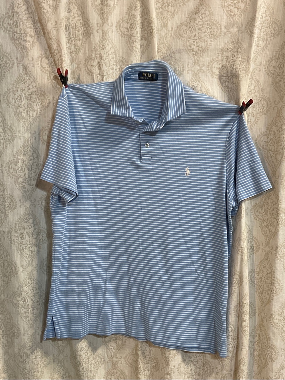 Polo by Ralph Lauren Light Blue & White Striped Men’s Polo